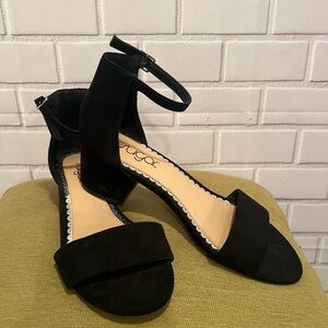 SUGAR women Ankle Strap black suede  sandals /size 8.5